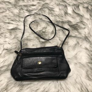 Stone Mountain Black Leather Crossbody Purse